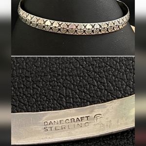 COPY - Vintage DANECRAFT HEARTS STERLING Silver BANGLE Bracelet 925